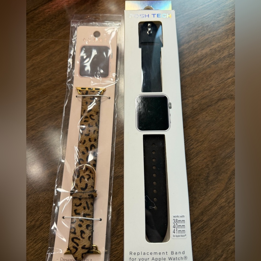 Leopard Print and black Watch Bands